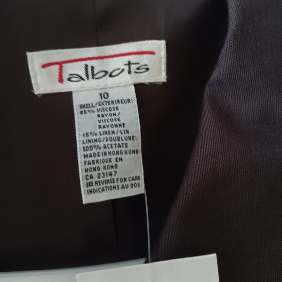 Talbots Brownish / very dark purple suit jacket set of top and bottom size 10 - Picture 13 of 15